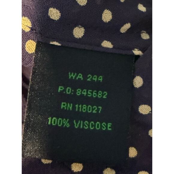 Boden Navy Blue Pink Polka Dots Viscose 3/4 Sleeve Blouse Size 18 runs small - Picture 6 of 8